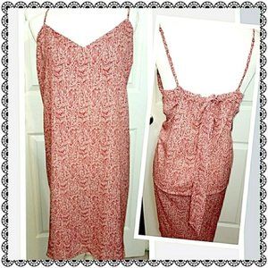 Joe Fresh red paisley shift dress, tie back, dress